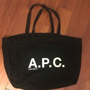 APC suede material black tote limited edition